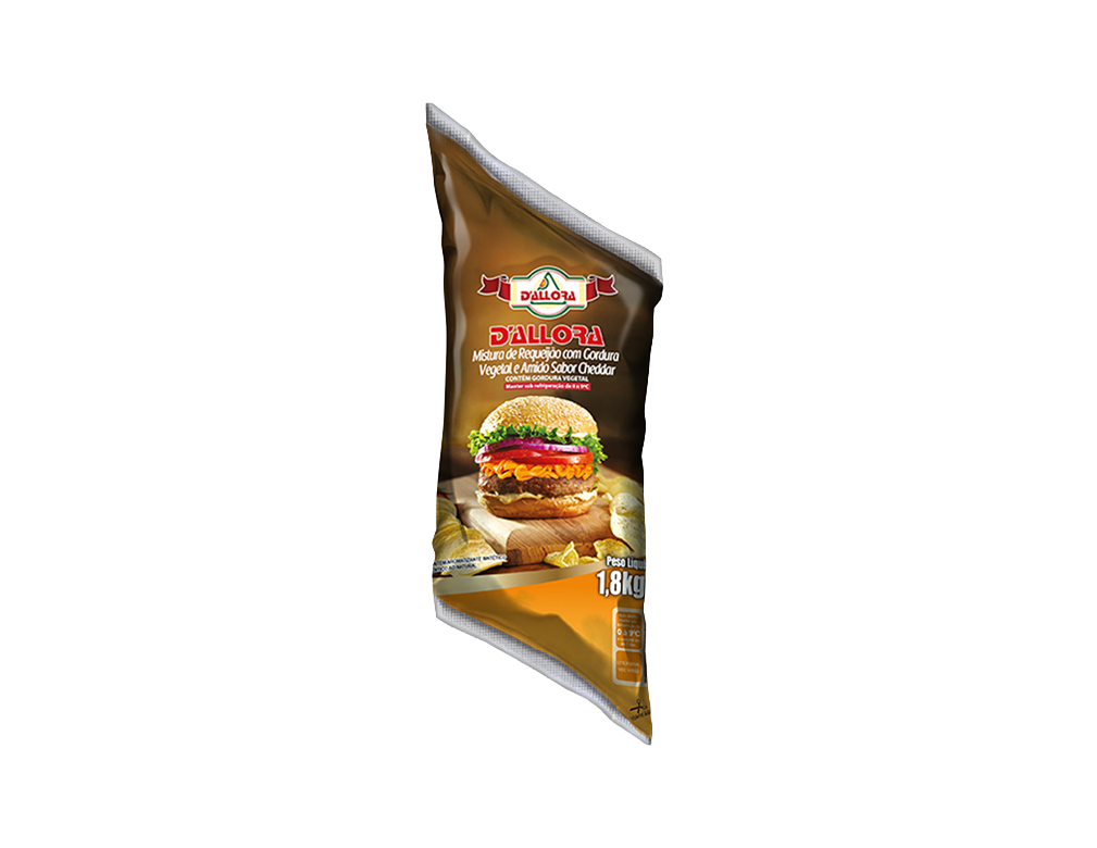 MISTURA DE REQUEIJÃO SABOR CHEDDAR DALLORA 1,8 KG (CX 8 BIS)